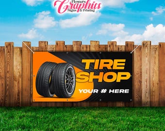 Tire Shop Vinyl Banner, Customizable Business Sign
