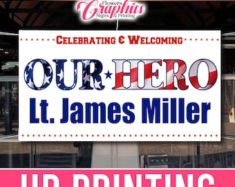 Welcome Home Hero Military Banner, Durable Vinyl Sign