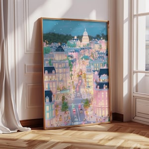 Impression de Washington DC Affiche de la scène de Washington DC Pastel Capital Poster Art mural DC Decor coloré Washington Dc Décoration murale Art numérique