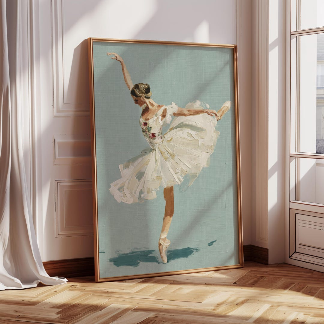 Ballerina Wall Art Print, Elegant Ballet Dancer Poster, Feminine ...
