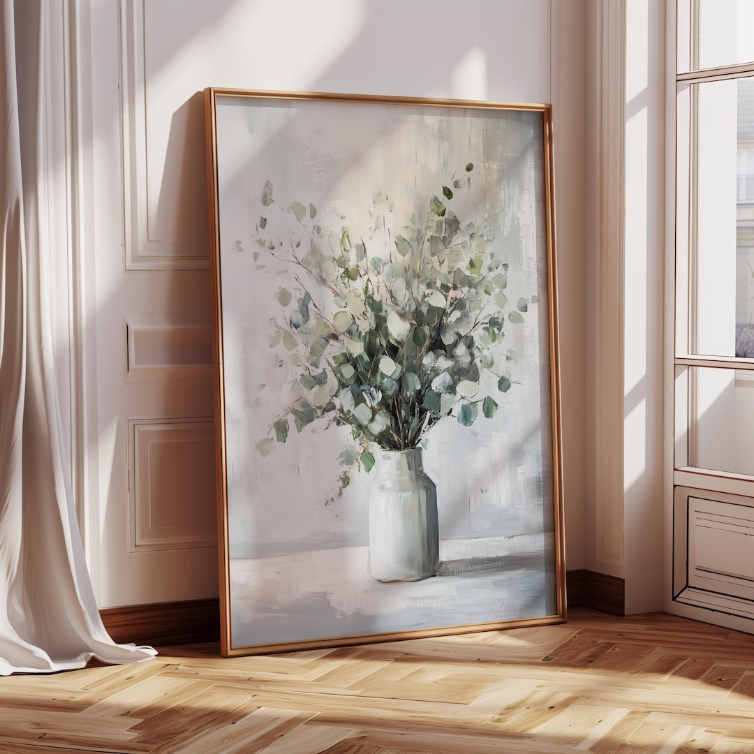 Eucalypt White Frame Oil Painting