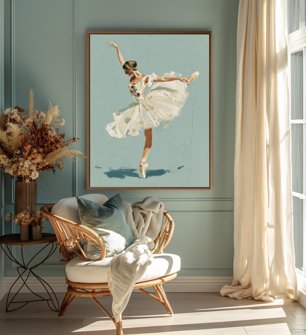 Ballerina Wall Art Print, Elegant Ballet Dancer Poster, Feminine ...