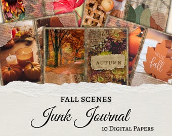 Herfstjunkdagboekkit | Gezellige herfstverschijnselen, afdrukbaar plakboek (digitale download)