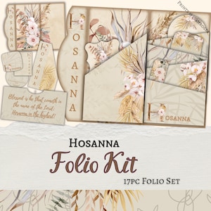 Hosanna | Faith Junk Journal Kit | Printable Christian Folio | Scrapbook Paper | Ephemera | Christian Prayer Journal | Vintage Ephemera Kit