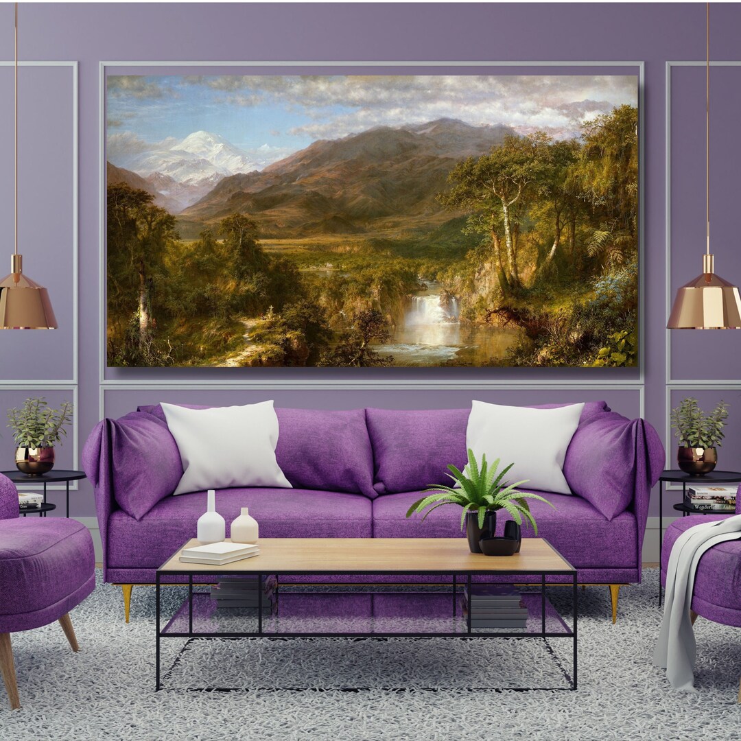 Frederic Edwin Church-the Heart of Andes Canvas Wall Art,waterfall ...