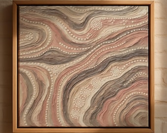 Aboriginal Dot Painting Print – Marrinpa Sacred Earth Layers (Digital Download)