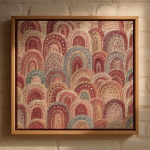 Aboriginal Dot Painting Printable, Australian Indigenous Wall Art Download, Earthy Textured Decor | Yapara