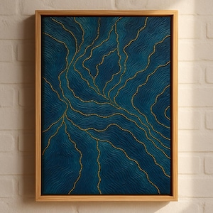 Impresión artística de puntos aborígenes: Tjukula Watiku, Vías fluviales del desierto (descarga digital)