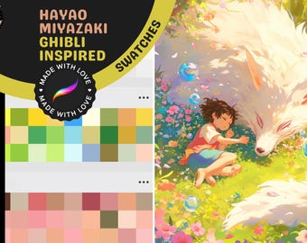 Procreate Color Swatches: Ghibli Dream Palettes, 10 Miyazaki-Inspired Color Palettes for Studio Ghibli Fans, Illustrations, and Digital Art