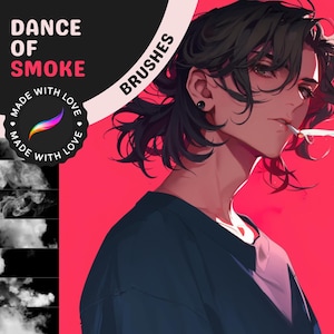 Procreate Brushes: Dance of Smoke, 100+ Smoke Brushes for Chimneys, Cigarettes, Fog, Fire, and Magical Effects, Realistic and Fantasy Art