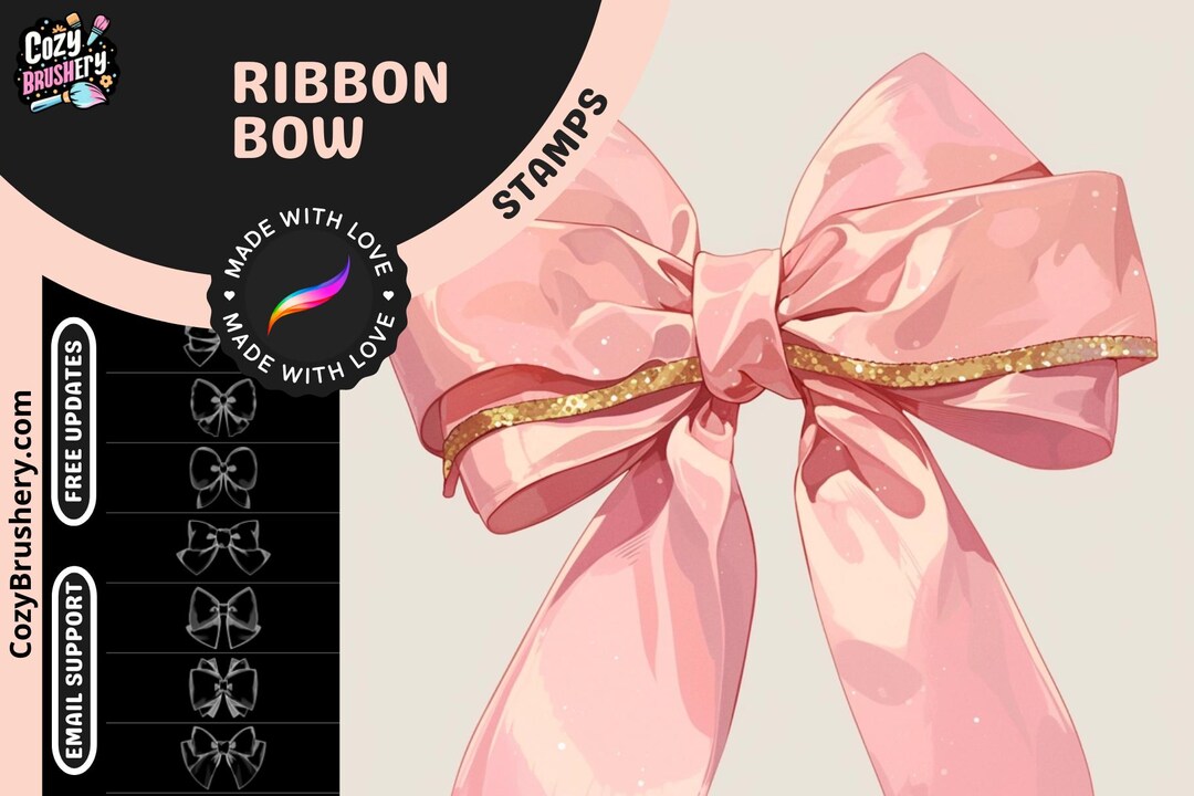 Ribbon Bow Stamp Pack: 77 Stylish Ribbon and Bow Stamps for Clothing ...