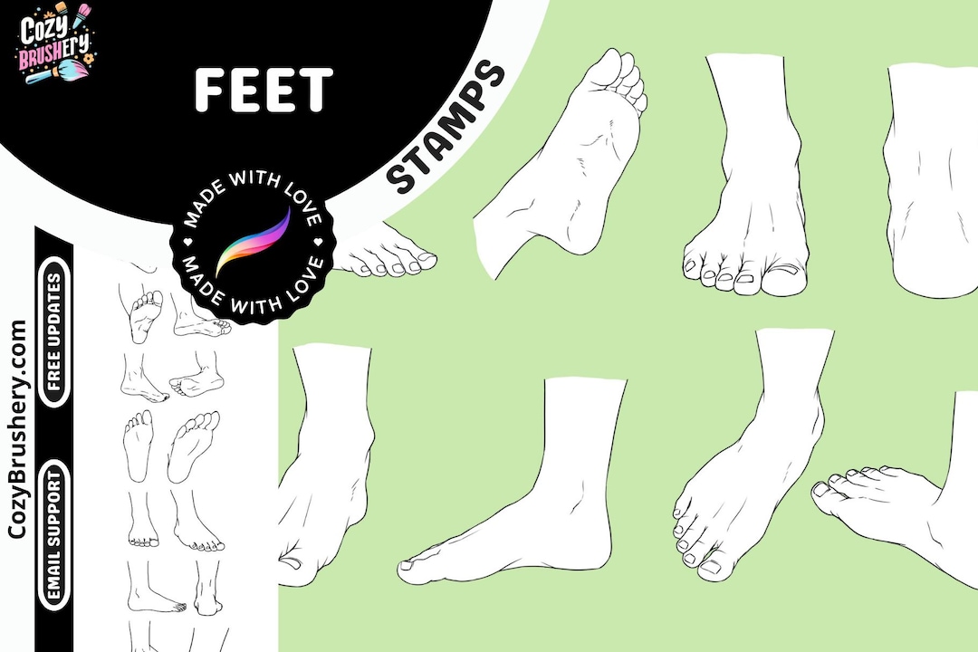 Procreate Legs Feet Stamp Pack: 60 Procreate Stamps for Anime and Realistic Art Styles ...
