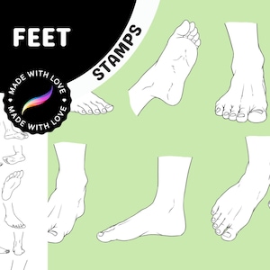 Feet Stamp Pack: 60 Procreate Stamps for Anime and Realistic Art Styles