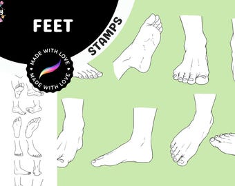 Feet Stamp Pack: 60 Procreate Stamps for Anime and Realistic Art Styles