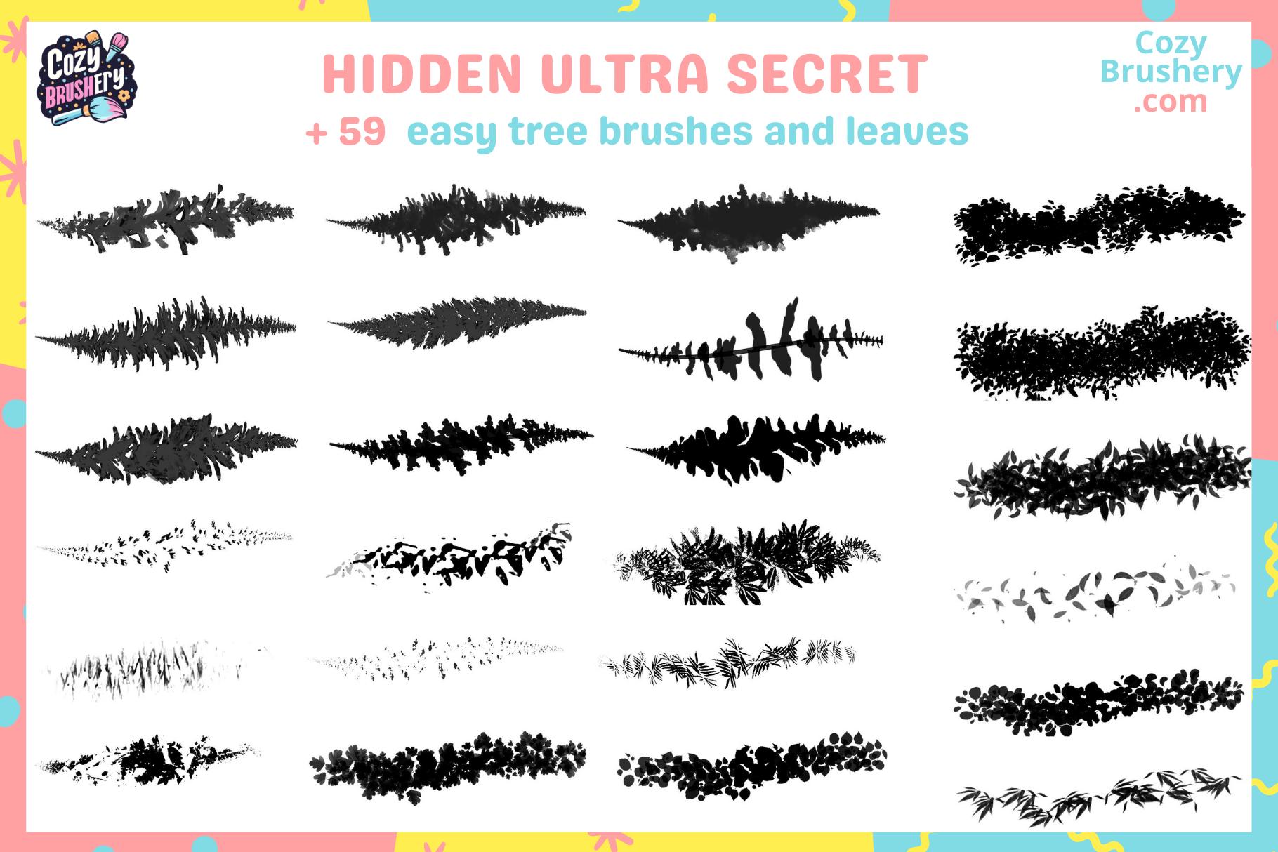 Procreate Brushes: Enchanted Forest Set, 218 Tree Brushes and Stamps ...