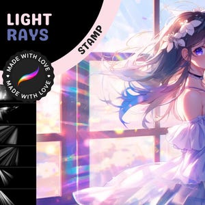 May include: A digital art stamp featuring light rays and the text "LIGHT RAYS STAMP". The stamp is designed for use in digital art and graphic design.