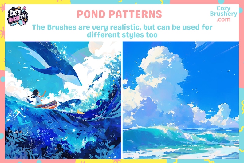 Procreate Brushes: Water Wonders Pack, 71 Ripple Brushes, 100 Water ...
