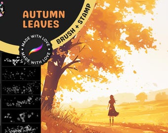 Procreate Brushes: Autumn Leaf Collection, 40 Foliage Brushes for ...