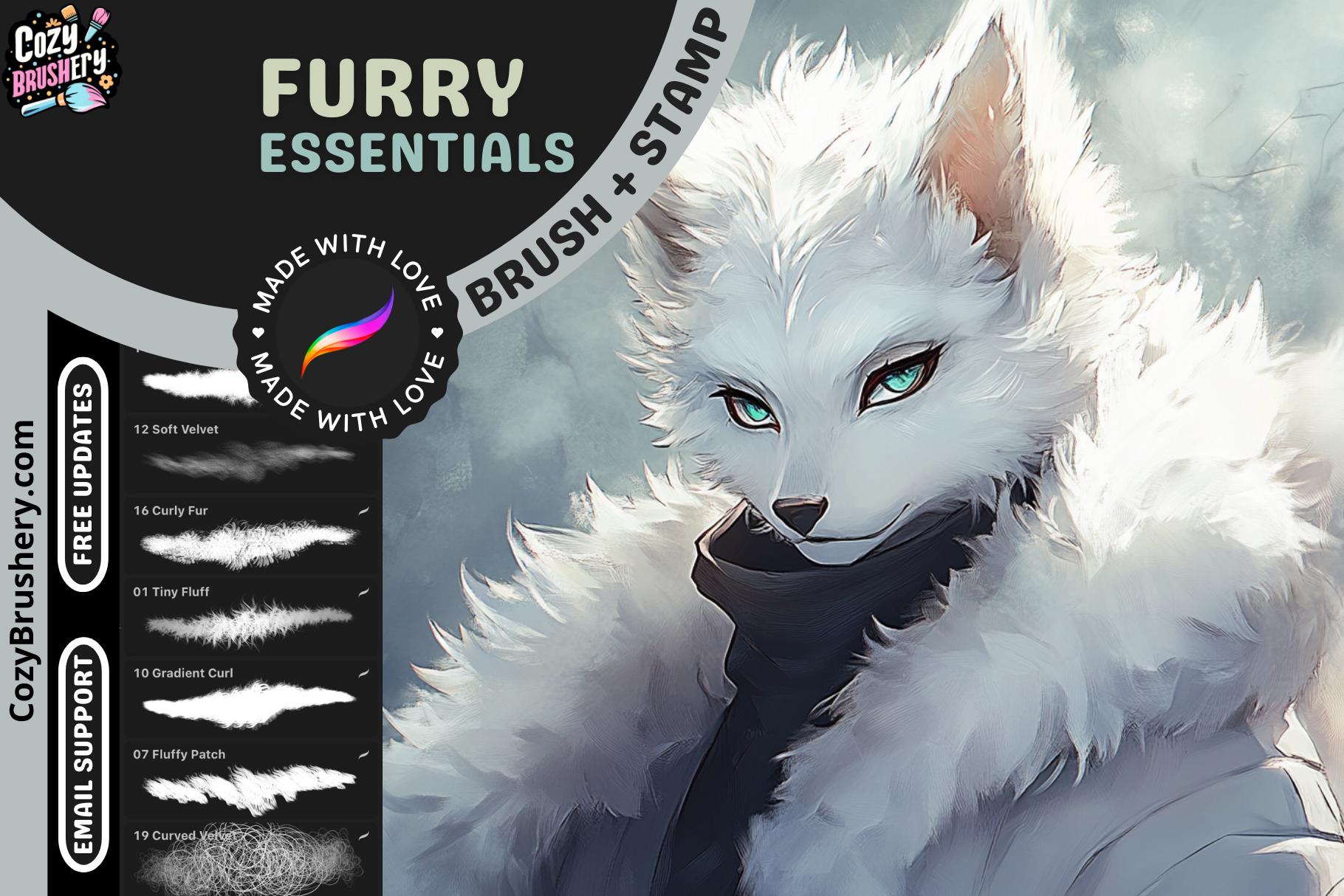Procreate Brushes: 究極のファーリーアートパック、ふわふわで