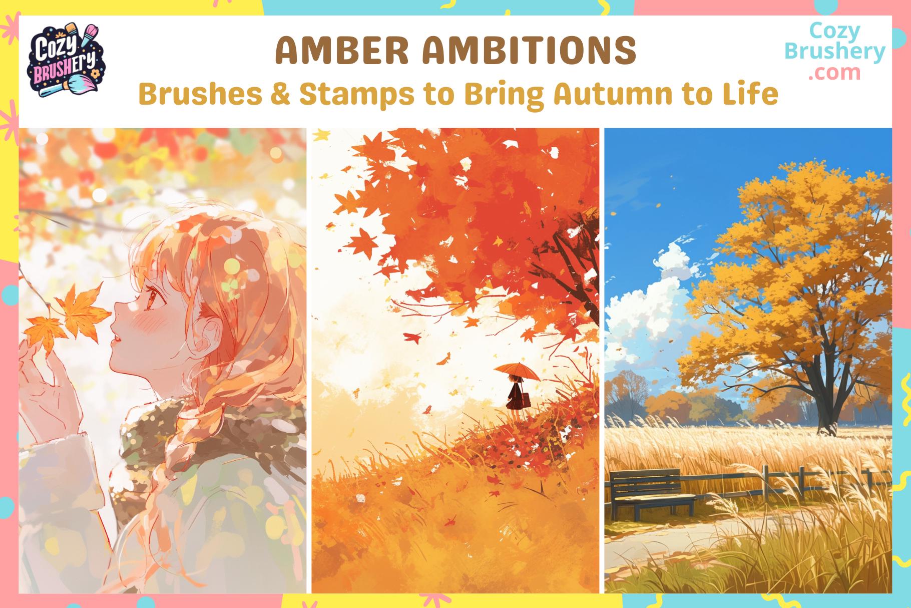Procreate Brushes: Autumn Leaf Collection, 40 Foliage Brushes for ...