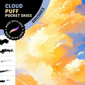 Procreate Brushes: Cloud Puff Pocket Skies, 9 Brushes for Soft, Bold, and Dreamy Sky Textures