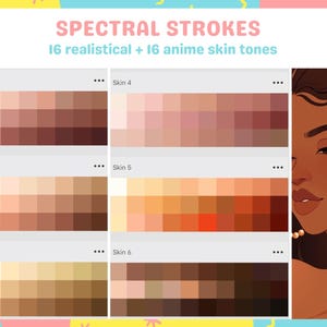 Procreate Color Swatches: Ultimate Skin Tone Palettes, 16 Realistic and ...