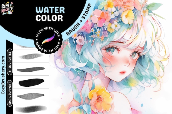 Procreate Brushes: 12 Realistic Watercolor Brushes for Authentic Painting Effects