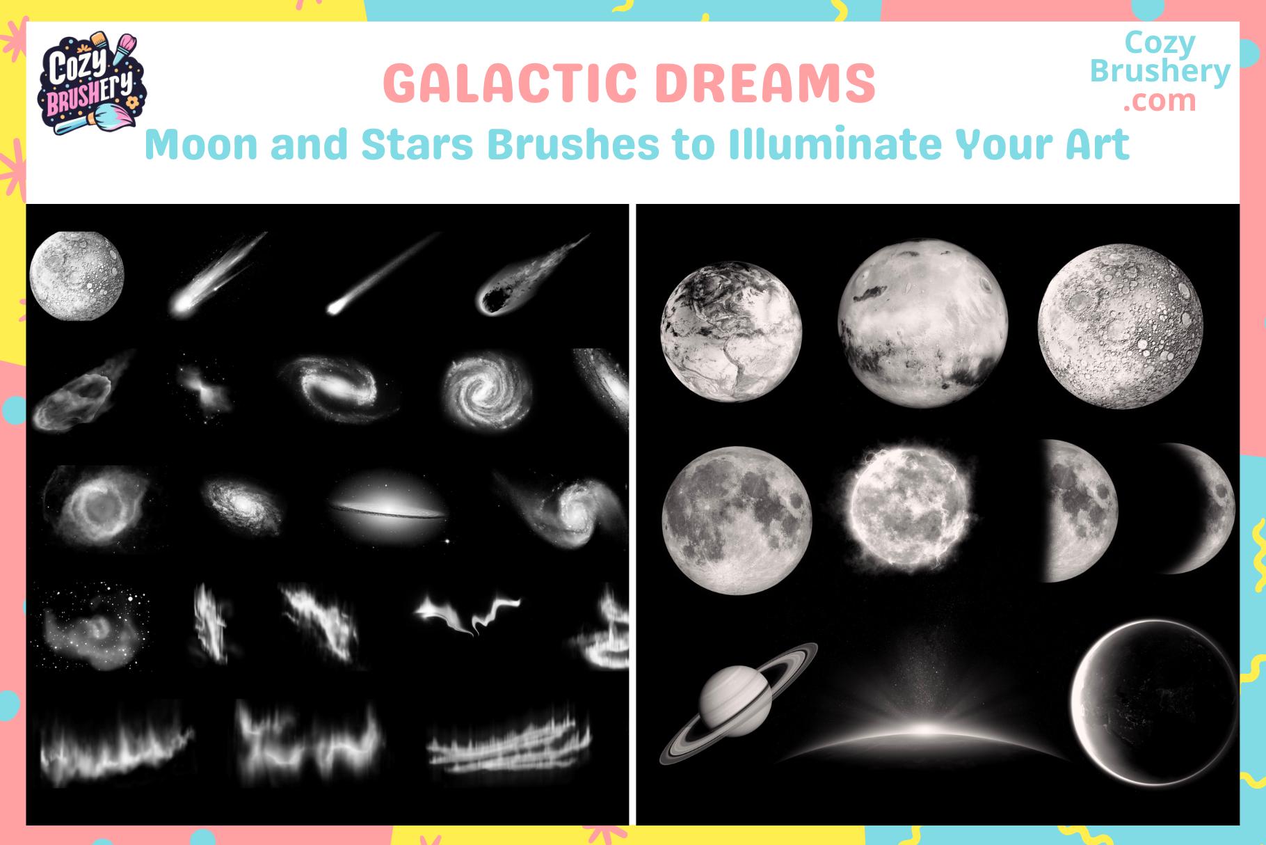 Procreate Brushes: Cosmic Creator Pack, 100 Galaxy, Nebula, Northern ...