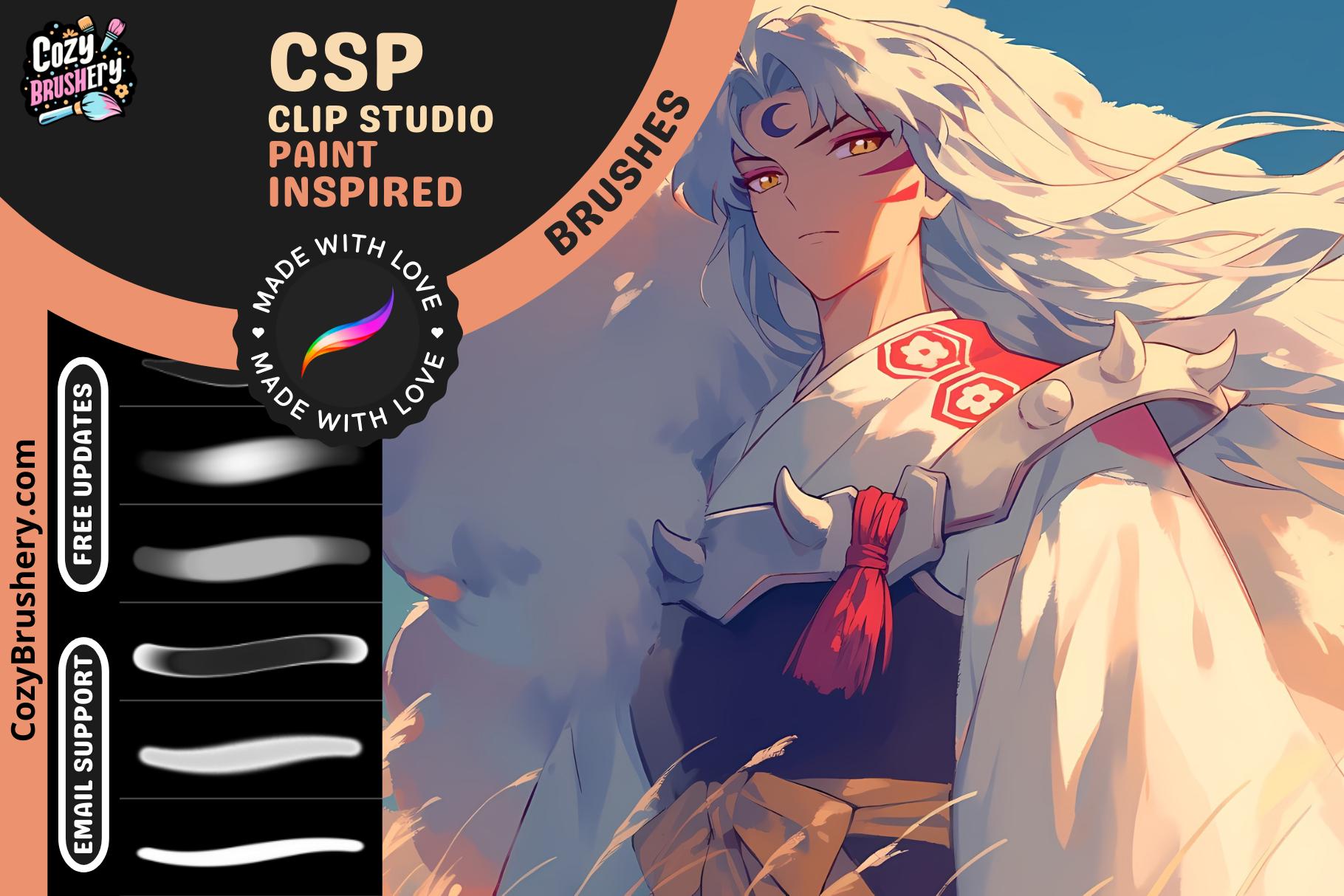 Procreate Brushes: Clip Studio Style Pack — 40 Brushes for Sketching, Lineart, Painting & Anime Art