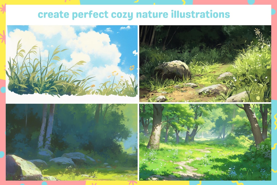Procreate Brushes: 240+ Grass and Foliage Brushes for Anime, Realistic ...