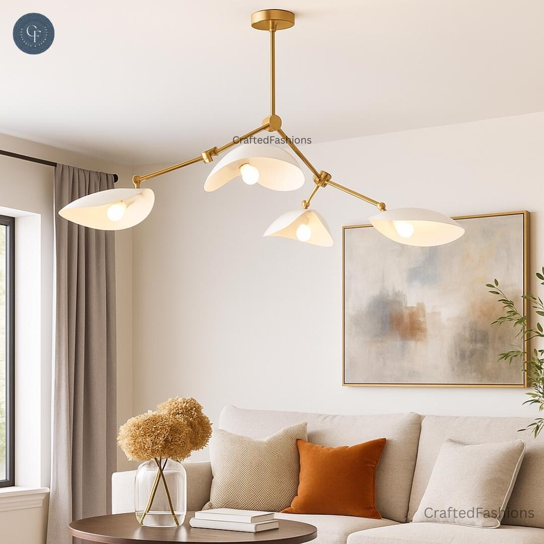 Stilnovo Style Sputnik Chandelier: Brass Mid-century Modern Lighting - Etsy