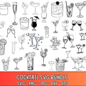 Cocktail Clipart, Cocktails PNG / SVG, Signature Drink Sign svg, Wedding Drink Images, Commercial License, SVG Cocktail, Wedding Clipart