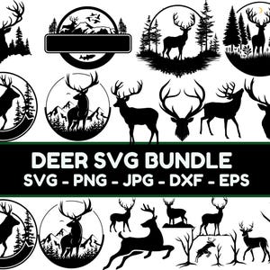 Deer in the Forest svg / deer svg bundle / Deer head vector Svg Png File / Forest silhouette svg / Commercial use / Instant Download