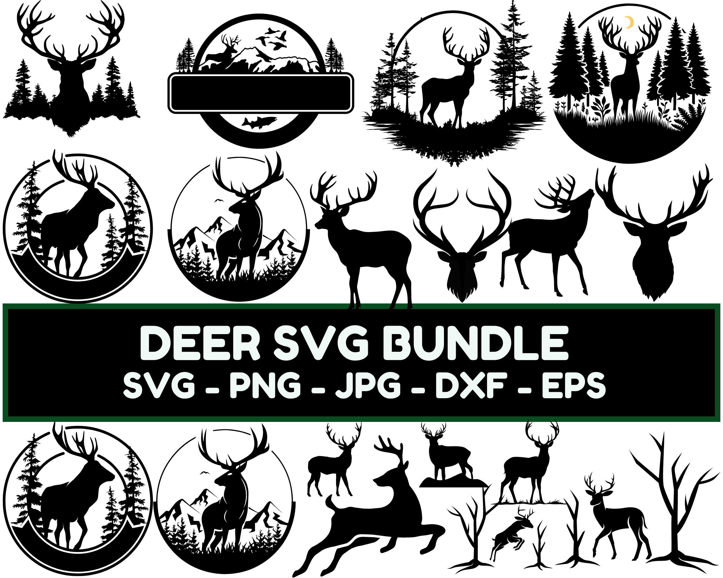 Deer in the Forest Svg / Deer Svg Bundle / Deer Head Vector Svg Png ...