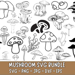 MUSHROOM SVG, Mushroom Bundle Svg, Mushroom Clipart, Mushroom Cut Files For Cricut, Cute Cartoon Mushroom Svg, Mushroom SVG Bundle, Mushroom