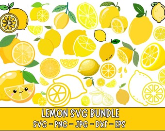 Lemon SVG Cut File: Summer Clipart, T-Shirt Design (Digital Download)
