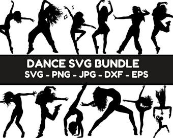 Dance Svg, Dance Silhouette, Dance Svg Bundle, Dance Cut File, Dancers Svg, Dance Clipart, Dancer Silhouettes svg, Instant Download