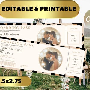 Printable Boarding Pass Airline Ticket Gift Surprise Trip Reveal Surprise Vacation Instant Download | Editable Ticket Gift For Him For Her