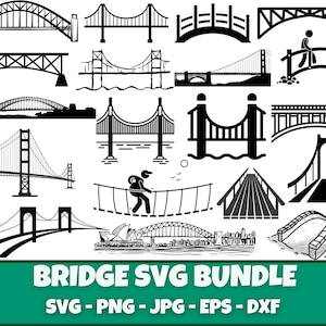 Bridge Svg, Bridge Cricut, Bridge Cut File, Bridge Svg Bundle, Bridge Silhouette, Instant Download, Bridge Clipart, Vector, Png