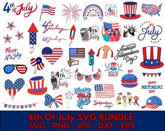 4th of July SVG Mega Bundle: USA Flag, Heather Roberts Art (Cut Files)