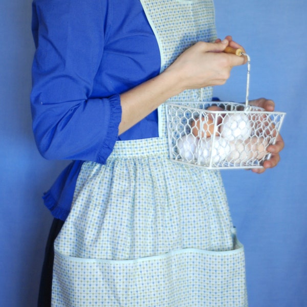 Gathering Apron - Blue & Green Check