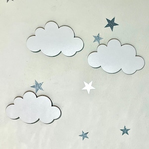 Kinderzimmer Wanddekoration, 3 Stück Mini Wolken Wanddekoration, Kinderzimmer Wanddekoration