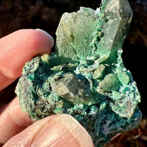 Quartz with Chrysocolla and Malachite - Tentadora Mine, Peru