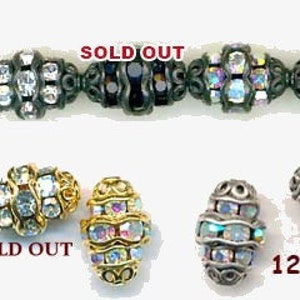 8x12MM RHINESTONE BEADS 2 Per Order