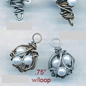 Unusual PEARL and WIRE Earring Components.  4 per Order  2 Styles