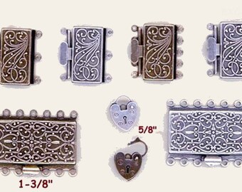 Antiqued Brass 5 Strand Box Clasp 23mm x 21mm