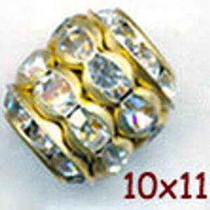 FAB 10x11mm RHINESTONE BEADS Barrel Shape10 Pieces Wholesale Prices for 40 image 2