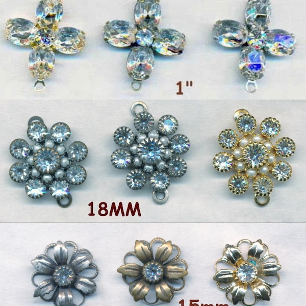 SWAROVSKI FINDINGS 3 STYLES 3 Colors.  One Piece