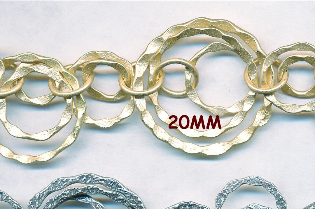 HANDMADE BALI CHAIN Sold by the Foot, Multi Ring Hand Hammered - Etsy