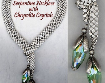 Serpentin Silver Halsband LARIAT Vintage Inspirerad DIY